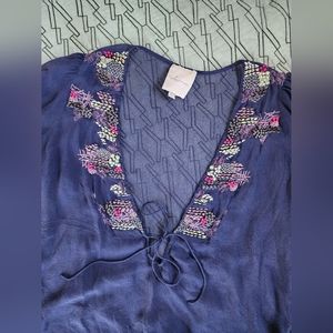 Anthropologie Saivane Sheer Embroidered Blouse